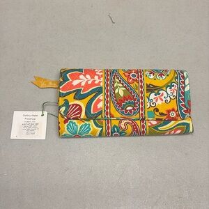 Vera Bradley, yellow flower provincial gallery wallet with magnetic closure.